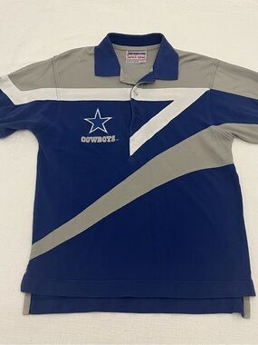Apex Dallas Cowboys Polo Shirt Mens S Small Vntg Apex One NFL Pro Line Blue 90s